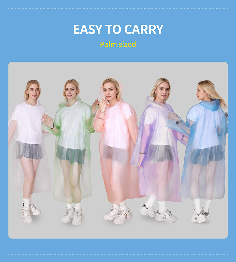 5PC Waterproof Camping Hiking Disposable Raincoat - Image 5