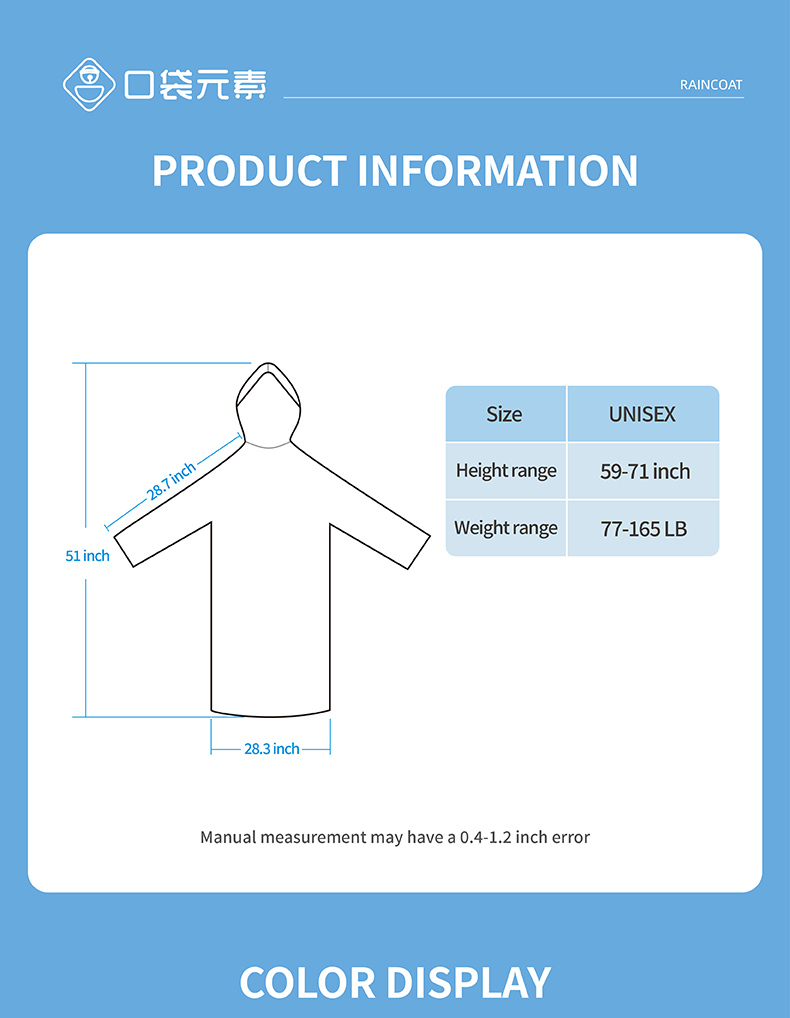 5PC Waterproof Camping Hiking Disposable Raincoat - Image 7