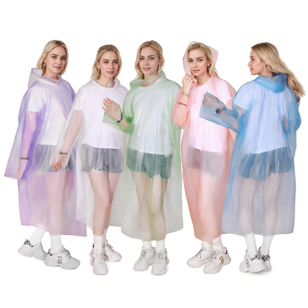 5PC Waterproof Camping Hiking Disposable Raincoat