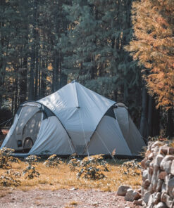 Three door camping tent