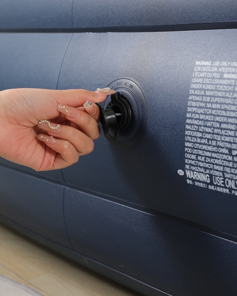 Blue inflatable mattress