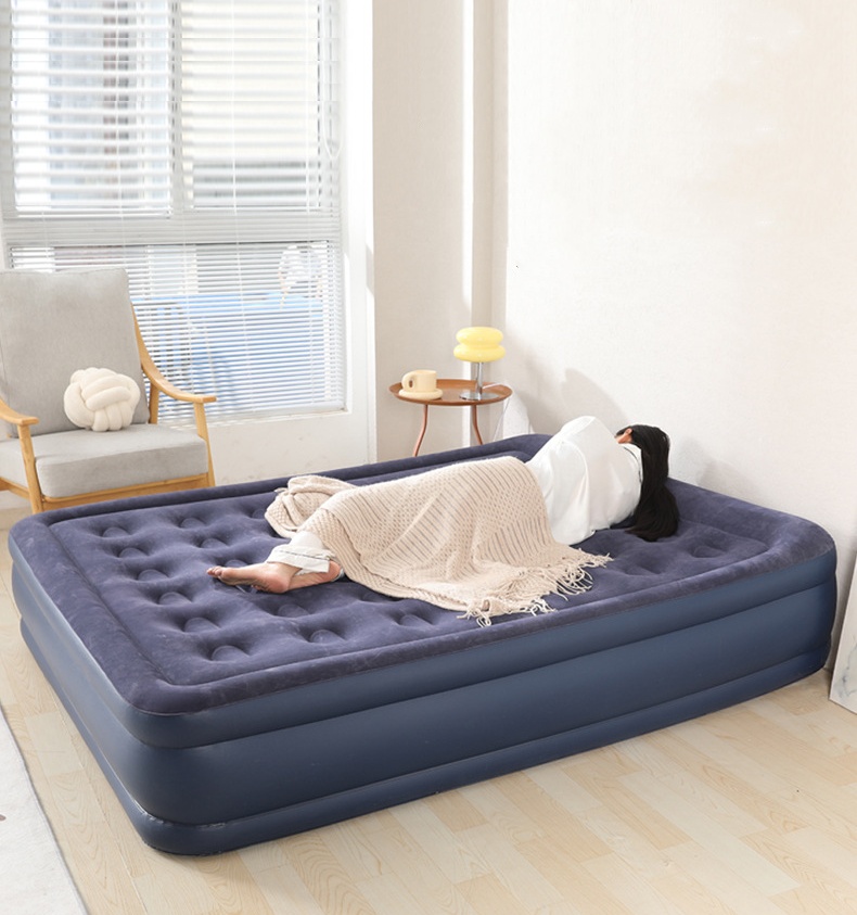 Blue inflatable mattress