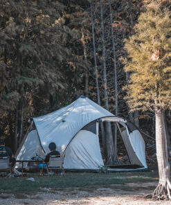 Three door camping tent