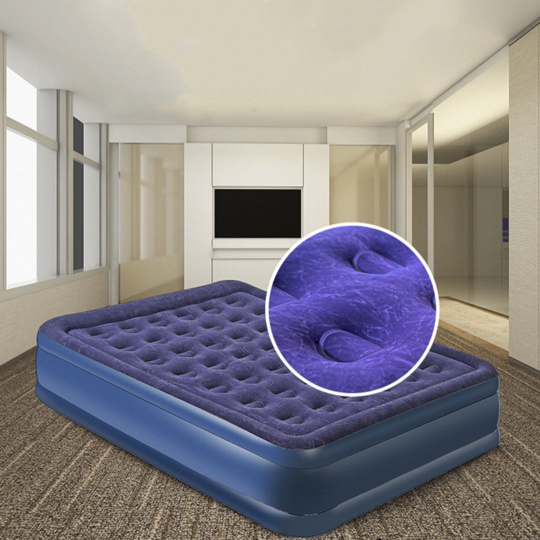 Blue inflatable mattress