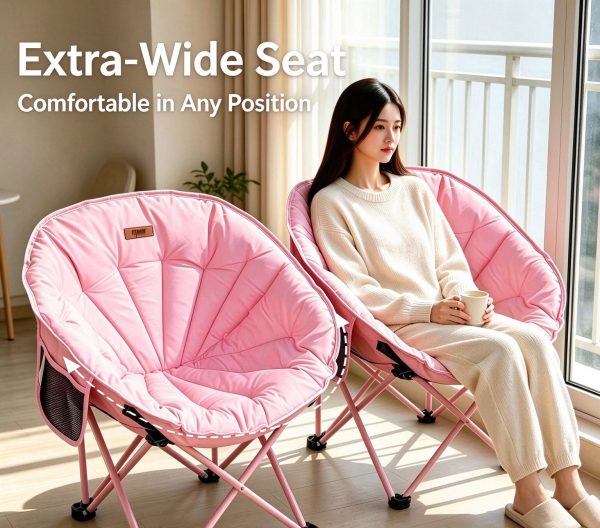 Orange Velvet Folding Moon Chair