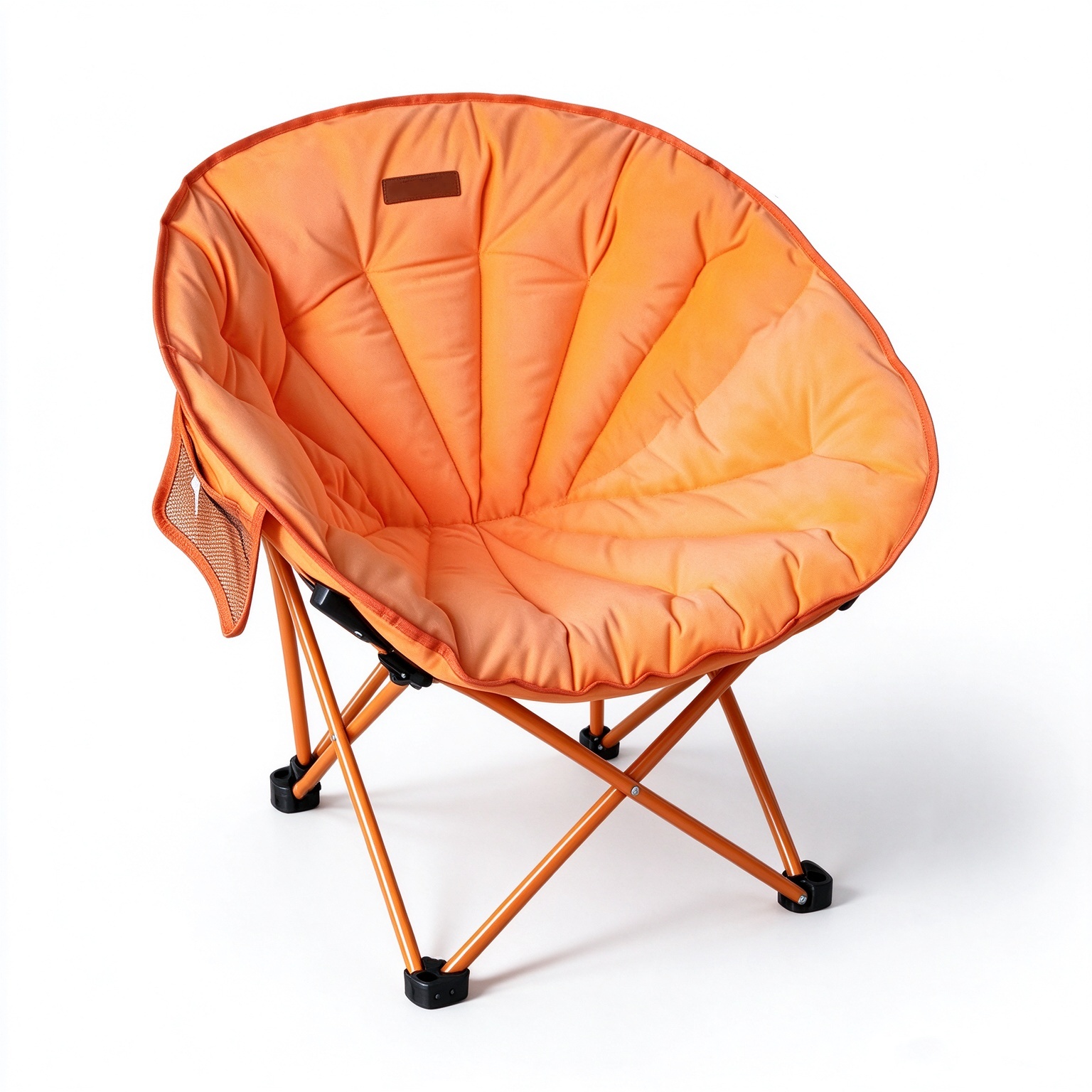Orange Velvet Folding Moon Chair